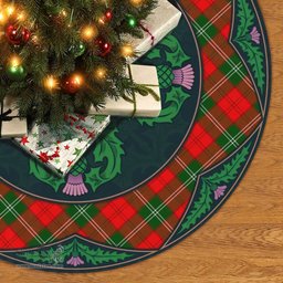 ScotsTee Shop Scottish Lennox Modern Clan Scottish Thistle Flower Round Leaf Tartan Christmas Tree Skirt