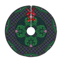 ScotsTee Shop Scottish Fletcher Modern Clan Scottish Thistle Flower Round Leaf Tartan Christmas Tree Skirt
