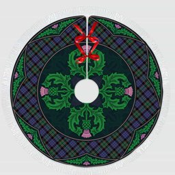ScotsTee Shop Scottish Fletcher Modern Clan Scottish Thistle Flower Round Leaf Tartan Christmas Tree Skirt