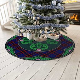 ScotsTee Shop Scottish Home Modern Clan Scottish Thistle Flower Round Leaf Tartan Christmas Tree Skirt