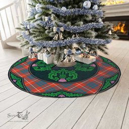 ScotsTee Shop Scottish Hamilton Ancient Clan Scottish Thistle Flower Round Leaf Tartan Christmas Tree Skirt