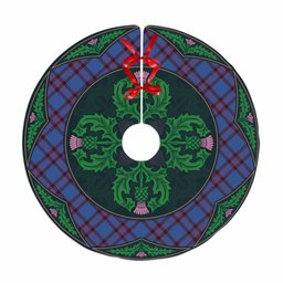 ScotsTee Shop Scottish Elliot Modern Clan Scottish Thistle Flower Round Leaf Tartan Christmas Tree Skirt