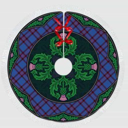 ScotsTee Shop Scottish Elliot Modern Clan Scottish Thistle Flower Round Leaf Tartan Christmas Tree Skirt