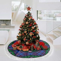 ScotsTee Shop Scottish Elliot Modern Clan Scottish Thistle Flower Round Leaf Tartan Christmas Tree Skirt