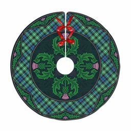 ScotsTee Shop Scottish Graham of Montrose Ancient Clan Scottish Thistle Flower Round Leaf Tartan Christmas Tree Skirt