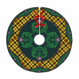 ScotsTee Shop Scottish Jardine Clan Scottish Thistle Flower Round Leaf Tartan Christmas Tree Skirt