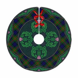 ScotsTee Shop Scottish Dundas Modern 02 Clan Scottish Thistle Flower Round Leaf Tartan Christmas Tree Skirt