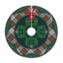 ScotsTee Shop Scottish MacDuff Dress Ancient Clan Scottish Thistle Flower Round Leaf Tartan Christmas Tree Skirt
