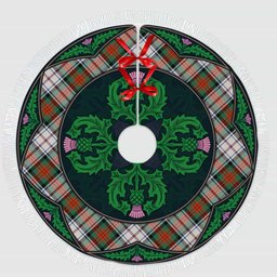 ScotsTee Shop Scottish MacDuff Dress Ancient Clan Scottish Thistle Flower Round Leaf Tartan Christmas Tree Skirt