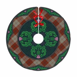 ScotsTee Shop Scottish Davidson Dress Dancers Clan Scottish Thistle Flower Round Leaf Tartan Christmas Tree Skirt