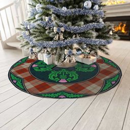 ScotsTee Shop Scottish Davidson Dress Dancers Clan Scottish Thistle Flower Round Leaf Tartan Christmas Tree Skirt