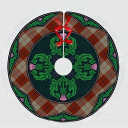 ScotsTee Shop Scottish Davidson Dress Dancers Clan Scottish Thistle Flower Round Leaf Tartan Christmas Tree Skirt