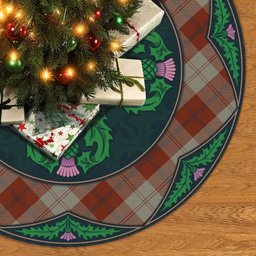 ScotsTee Shop Scottish Davidson Dress Dancers Clan Scottish Thistle Flower Round Leaf Tartan Christmas Tree Skirt