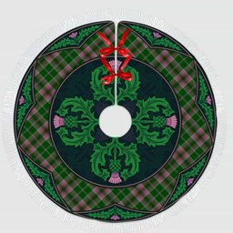 ScotsTee Shop Scottish Gray Hunting Clan Scottish Thistle Flower Round Leaf Tartan Christmas Tree Skirt