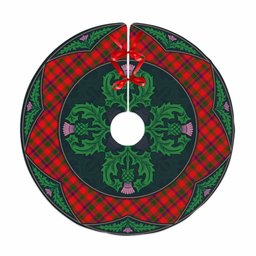 ScotsTee Shop Scottish MacColl Modern Clan Scottish Thistle Flower Round Leaf Tartan Christmas Tree Skirt