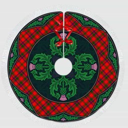 ScotsTee Shop Scottish MacColl Modern Clan Scottish Thistle Flower Round Leaf Tartan Christmas Tree Skirt