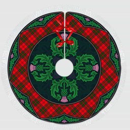 ScotsTee Shop Scottish Grant Modern Clan Scottish Thistle Flower Round Leaf Tartan Christmas Tree Skirt
