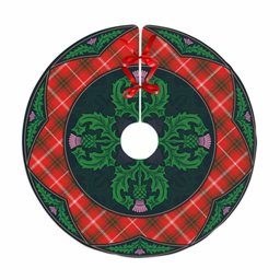 ScotsTee Shop Scottish Duke of Rothesay Modern Clan Scottish Thistle Flower Round Leaf Tartan Christmas Tree Skirt