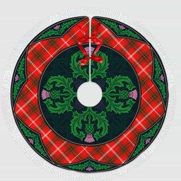 ScotsTee Shop Scottish Duke of Rothesay Modern Clan Scottish Thistle Flower Round Leaf Tartan Christmas Tree Skirt