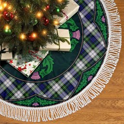 ScotsTee Shop Scottish Gordon Dress Modern Clan Scottish Thistle Flower Round Leaf Tartan Christmas Tree Skirt