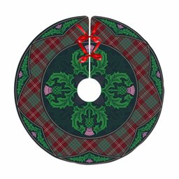ScotsTee Shop Scottish Crawford Modern Clan Scottish Thistle Flower Round Leaf Tartan Christmas Tree Skirt