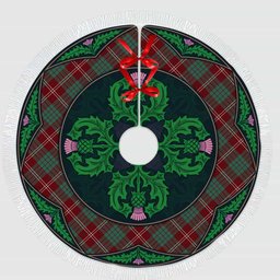 ScotsTee Shop Scottish Crawford Modern Clan Scottish Thistle Flower Round Leaf Tartan Christmas Tree Skirt