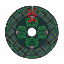 ScotsTee Shop Scottish Gillies Ancient Clan Scottish Thistle Flower Round Leaf Tartan Christmas Tree Skirt