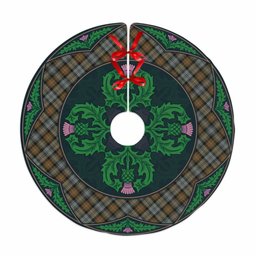 ScotsTee Shop Scottish Gordon Weathered Clan Scottish Thistle Flower Round Leaf Tartan Christmas Tree Skirt