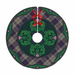 ScotsTee Shop Scottish Cunningham Dress Blue Dancers Clan Scottish Thistle Flower Round Leaf Tartan Christmas Tree Skirt