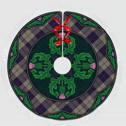 ScotsTee Shop Scottish Cunningham Dress Blue Dancers Clan Scottish Thistle Flower Round Leaf Tartan Christmas Tree Skirt