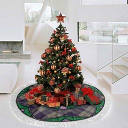 ScotsTee Shop Scottish Cunningham Dress Blue Dancers Clan Scottish Thistle Flower Round Leaf Tartan Christmas Tree Skirt