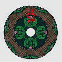 ScotsTee Shop Scottish Kennedy Weathered Clan Scottish Thistle Flower Round Leaf Tartan Christmas Tree Skirt