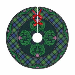 ScotsTee Shop Scottish Gordon Old Ancient Clan Scottish Thistle Flower Round Leaf Tartan Christmas Tree Skirt