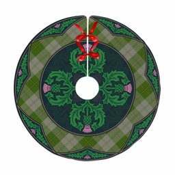 ScotsTee Shop Scottish Cunningham Dress Green Dancers Clan Scottish Thistle Flower Round Leaf Tartan Christmas Tree Skirt