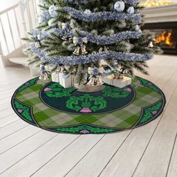 ScotsTee Shop Scottish Cunningham Dress Green Dancers Clan Scottish Thistle Flower Round Leaf Tartan Christmas Tree Skirt