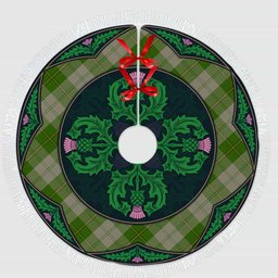 ScotsTee Shop Scottish Cunningham Dress Green Dancers Clan Scottish Thistle Flower Round Leaf Tartan Christmas Tree Skirt