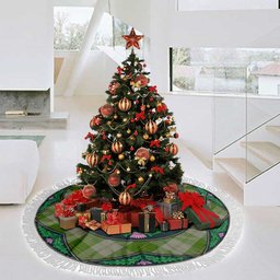 ScotsTee Shop Scottish Cunningham Dress Green Dancers Clan Scottish Thistle Flower Round Leaf Tartan Christmas Tree Skirt