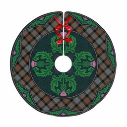 ScotsTee Shop Scottish Gunn Weathered Clan Scottish Thistle Flower Round Leaf Tartan Christmas Tree Skirt