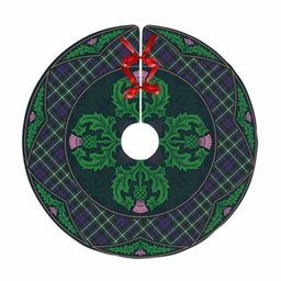 ScotsTee Shop Scottish Graham of Montrose Modern Clan Scottish Thistle Flower Round Leaf Tartan Christmas Tree Skirt