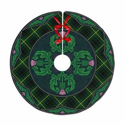 ScotsTee Shop Scottish MacArthur Modern Clan Scottish Thistle Flower Round Leaf Tartan Christmas Tree Skirt