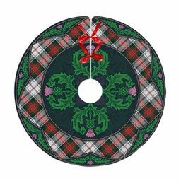 ScotsTee Shop Scottish MacDuff Dress Modern Clan Scottish Thistle Flower Round Leaf Tartan Christmas Tree Skirt