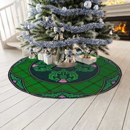 ScotsTee Shop Scottish Don (Tribe-of-Mar) Clan Scottish Thistle Flower Round Leaf Tartan Christmas Tree Skirt