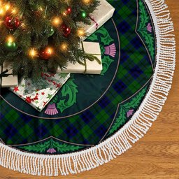ScotsTee Shop Scottish Keith Modern Clan Scottish Thistle Flower Round Leaf Tartan Christmas Tree Skirt