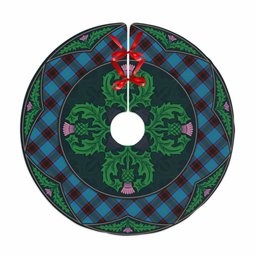 ScotsTee Shop Scottish Home Ancient Clan Scottish Thistle Flower Round Leaf Tartan Christmas Tree Skirt