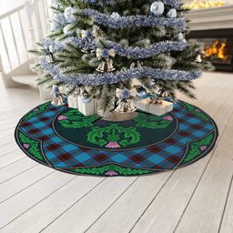 ScotsTee Shop Scottish Home Ancient Clan Scottish Thistle Flower Round Leaf Tartan Christmas Tree Skirt
