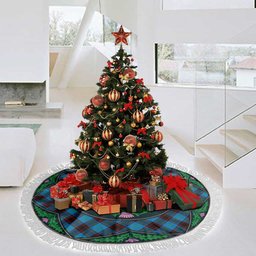 ScotsTee Shop Scottish Home Ancient Clan Scottish Thistle Flower Round Leaf Tartan Christmas Tree Skirt