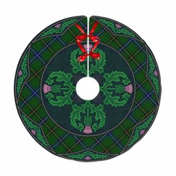ScotsTee Shop Scottish Henderson Modern Clan Scottish Thistle Flower Round Leaf Tartan Christmas Tree Skirt