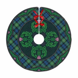 ScotsTee Shop Scottish Gordon Ancient Clan Scottish Thistle Flower Round Leaf Tartan Christmas Tree Skirt