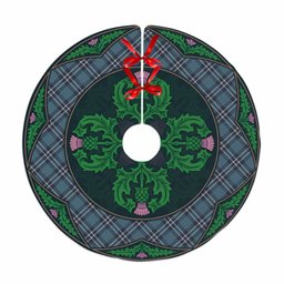 ScotsTee Shop Scottish Earl of St Andrews Clan Scottish Thistle Flower Round Leaf Tartan Christmas Tree Skirt