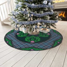 ScotsTee Shop Scottish Earl of St Andrews Clan Scottish Thistle Flower Round Leaf Tartan Christmas Tree Skirt